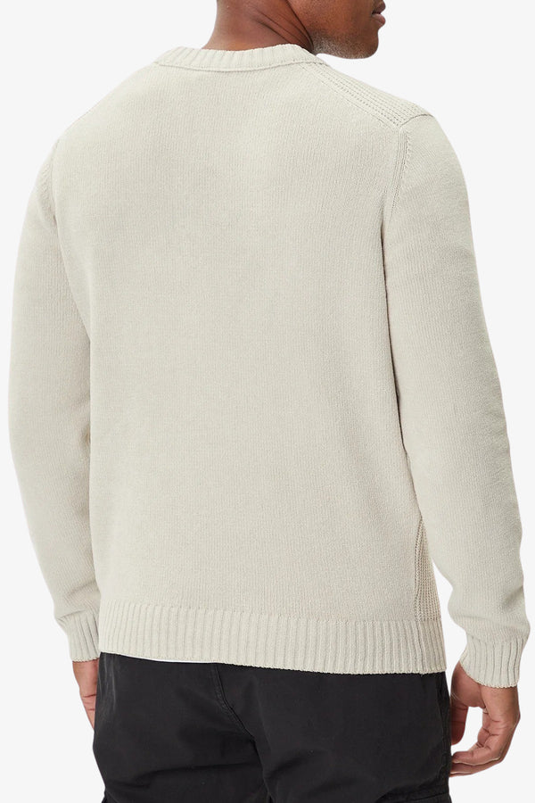 aeronautica militare Maglione Girocollo Ciniglia Con Taschino Beige Uomo, foto 3