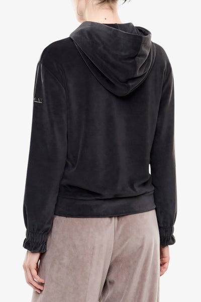 emporio armani ea7 Felpa Full Zip Con Cappuccio Athletic Velour Grigio Donna, foto 3