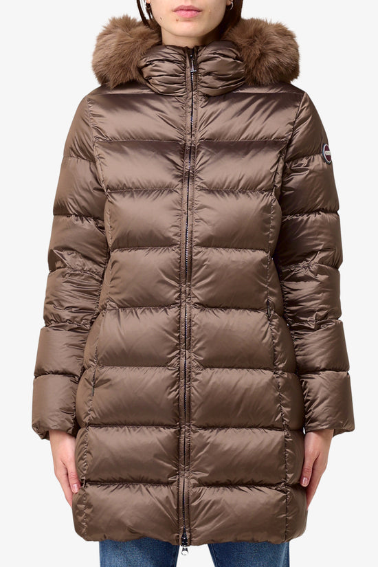  Piumino Full Zip Con Cappuccio Bordo Eco Pelliccia-colmar-Marrone-Donna-2221e 2yo 37-3  