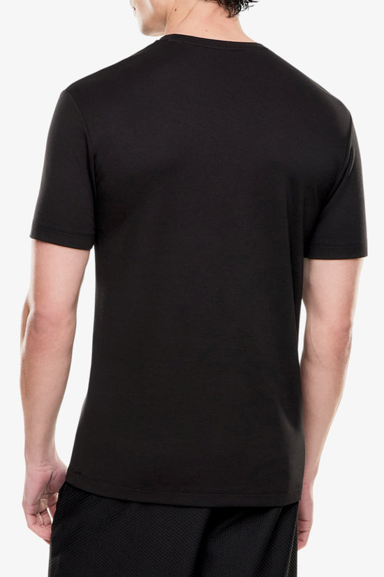  T-Shirt Maniche Corte Premium Label In Misto Viscosa Stretch-emporio armani ea7-Nero-Special_-7m001331 af13739 uc001-3  