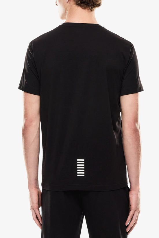  T-Shirt Maniche Corte Elasticizzata Scollo V Core Identity-emporio armani ea7-Nero-Special_-8npt27 pjvqz 1200-3  