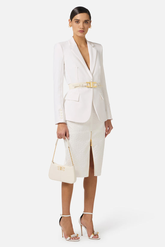  Giacca Blazer Monopetto In Doppio Crepe Stretch Con Motivi A Taglio Vivo-elisabetta franchi-Bianco-Special_-Gi21661e2 360-3  