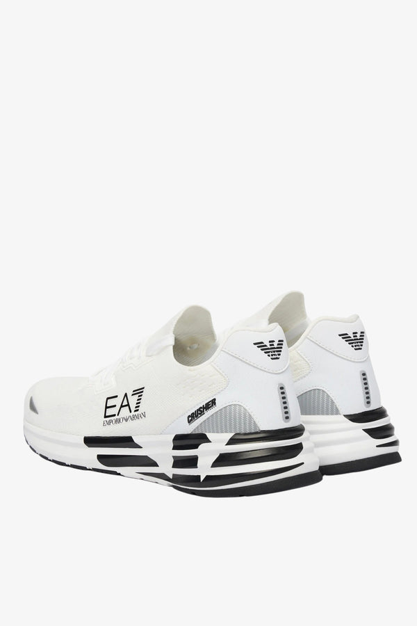 emporio armani ea7 Scarpe Crusher Distance Knit 2.0 Bianco Uomo, foto 3