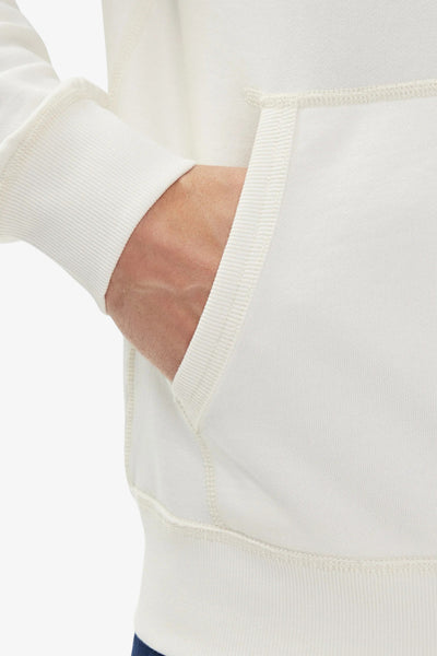 tommy hilfiger Felpa Full Zip Con Cappuccio Bandiera Ricamata Bianco Uomo, foto 3