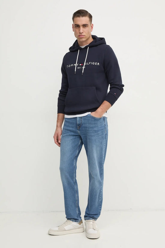  Felpa Con Cappuccio Flex Logo Ricamato-tommy hilfiger-Blu-Uomo-Mw0mw10752 403-3  