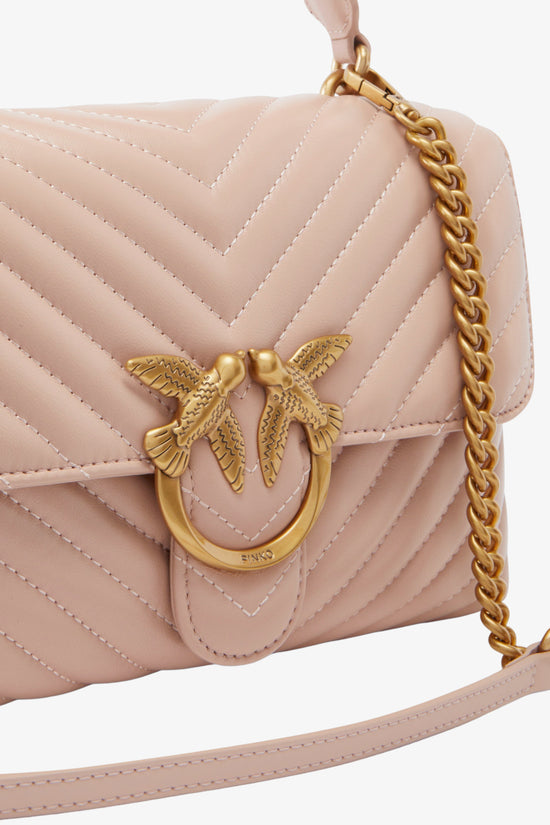  Borsa A Tracolla Media Love Bag Puff In Pelle Nappa Chevron-pinko-Rosa-Donna-100043 a0gk 081q-3  