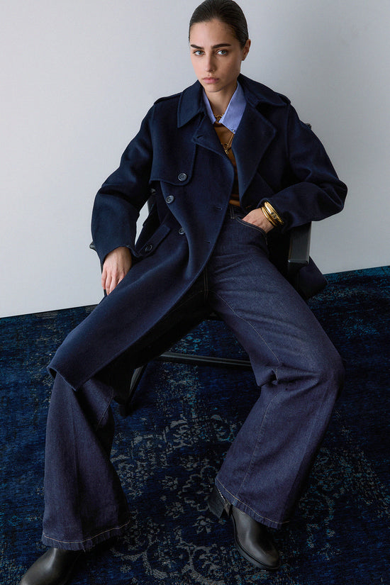  Cappotto Lungo In Lana-liu jo-Blu-Special_-Wf6006 t677a 93922-3  