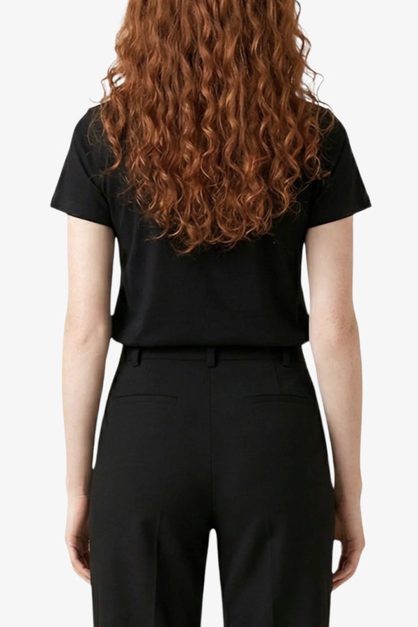 liu jo T-Shirt Maniche Corte Logo Strass Nero Donna, foto 3