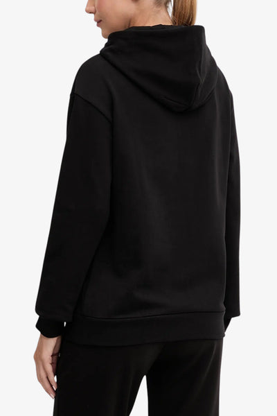 emporio armani ea7 Felpa Con Cappuccio Logo Series Con Strass Nero Donna, foto 3