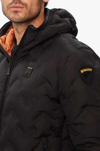 blauer Piumino Full Zip Con Cappuccio Piery Nero Uomo, foto 3