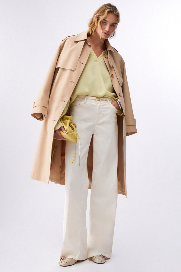 liu jo Pantaloni Flare Con Cintura Bianco Donna, foto 3