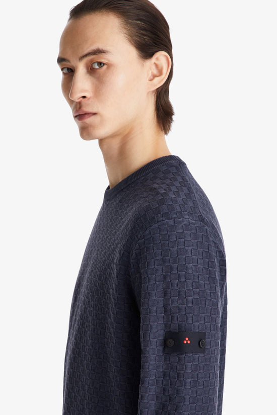  Maglione Girocollo In Cotone Con Lavorazione Geometrica-peuterey-Blu-Special_-Peu5845 99012274 215-3  