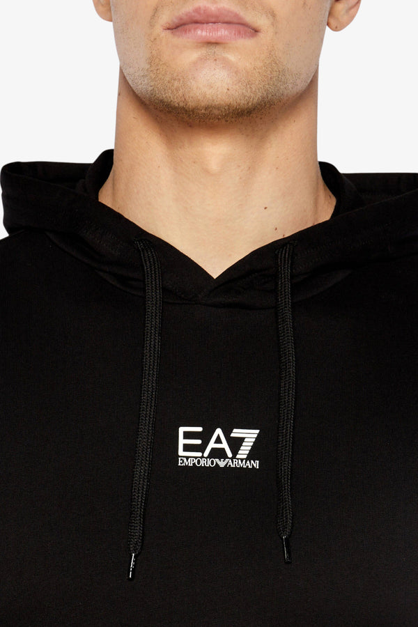 emporio armani ea7 Felpa Con Cappuccio Core Identity Nero Uomo, foto 3
