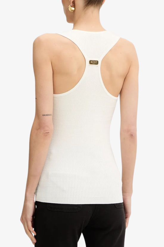  Canotta In Maglia A Micro Trecce Con Bottoni E Dettagli Oro-elisabetta franchi-Bianco-Donna-Tk75b61e2 360-3  