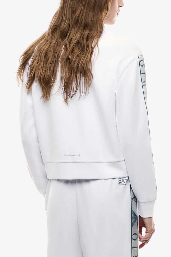  Felpa Full Zip Dynamic Athlete In Tessuto Tecnico Natural VENTUS7 Con Bande Logo-emporio armani ea7-Bianco-Special_-7w001152 af12501 u0002-3  