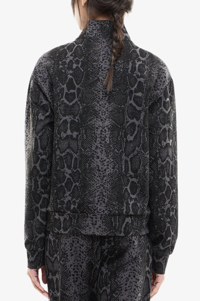 emporio armani ea7 Felpa Full Zip Graphic Series Stampa Pitonata Grigio Donna, foto 3