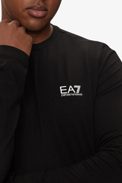 emporio armani ea7 T-Shirt Maniche Lunghe Core Identity Nero Uomo, foto 3
