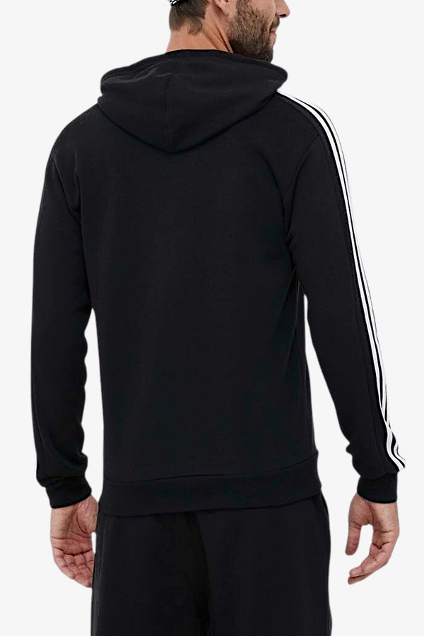 adidas performance Felpa Con Cappuccio Essentials 3-Stripes Nero Uomo, foto 4
