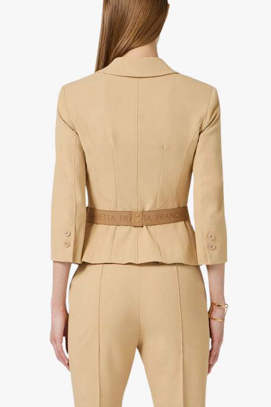  Giacca In Tessuto Tecnico Bielastico Con Cintura-elisabetta franchi-Beige-Special_-Gi22461e2 470-4  