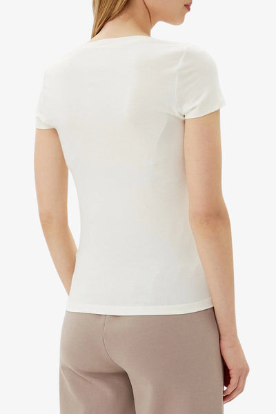 emporio armani ea7 T-Shirt Maniche Corte Evolution Stretch Bianco Donna, foto 4