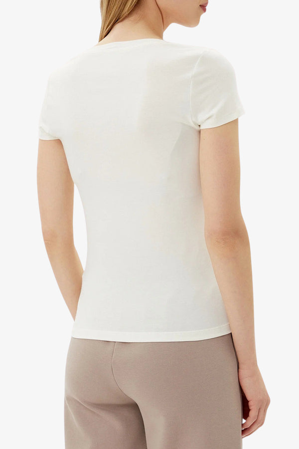 emporio armani ea7 T-Shirt Maniche Corte Evolution Stretch Bianco Donna, foto 4