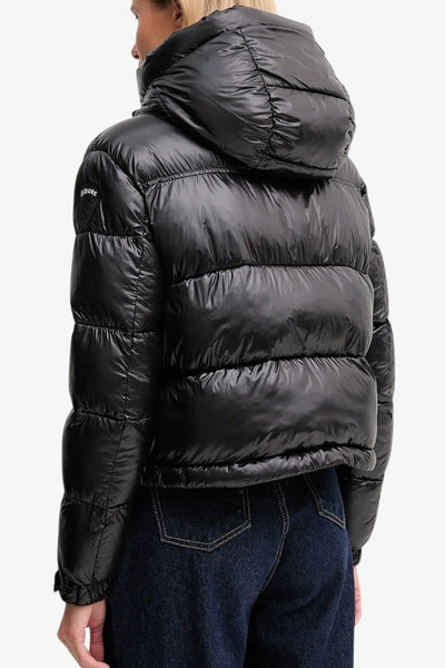 blauer Piumino Corto Full Zip Con Cappuccio Staccabile Gloria Nero Donna, foto 4