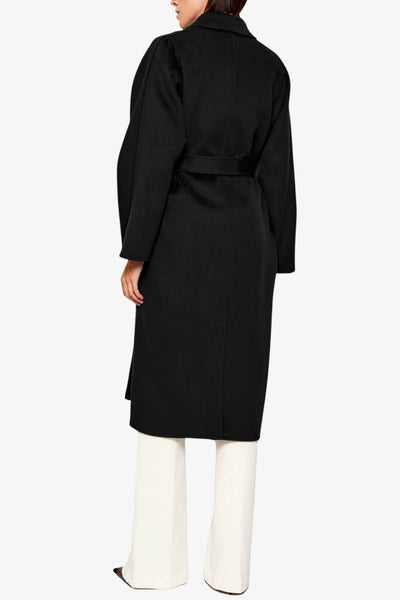 elisabetta franchi Cappotto In Panno Double Di Lana Nero Donna, foto 4