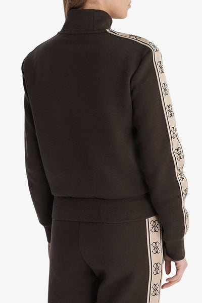 guess Felpa Full Zip Bande Logo Britney Marrone Donna, foto 4