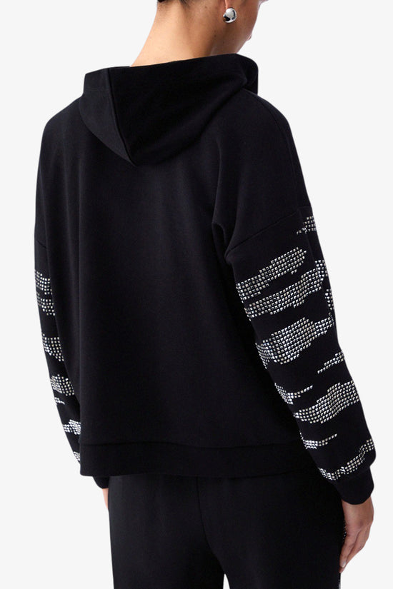  Felpa Full Zip Con Cappuccio Con Applicazioni-liu jo-Nero-Special_-Ta6309 fs002 22222-4  
