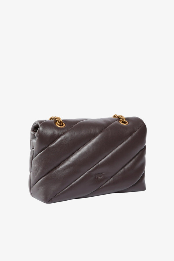 pinko Borsa A Tracolla Media Love Bag Puff Con Fibbia Gioiello Marrone Donna, foto 4