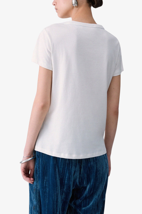 liu jo T-Shirt Maniche Corte Logo Stampato Con Applicazioni Bianco Donna, foto 4