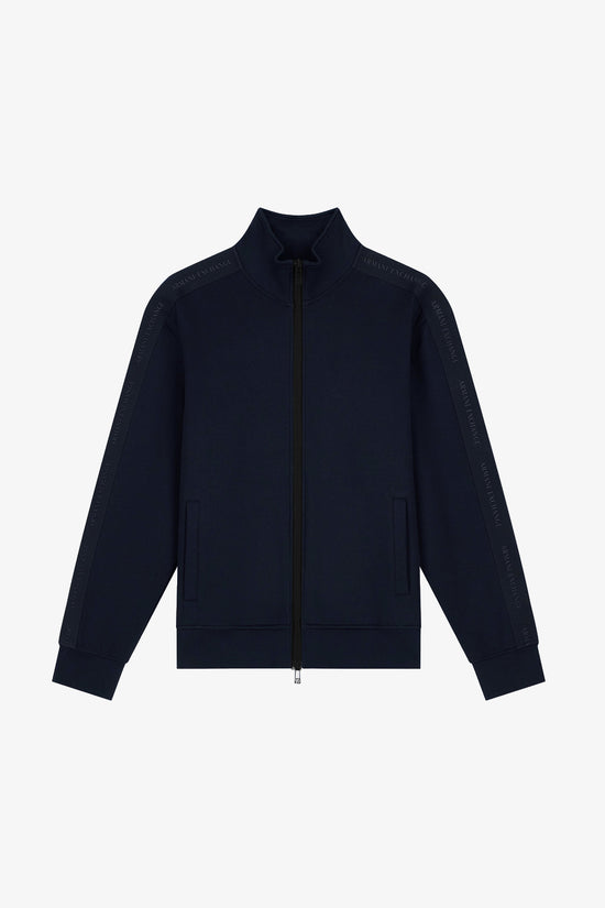 Felpa Full Zip In Jersey Di Cotone Stretch Con Bande Logo-armani exchange-Blu-Special_-Xm003144 af13047 ub101-4  