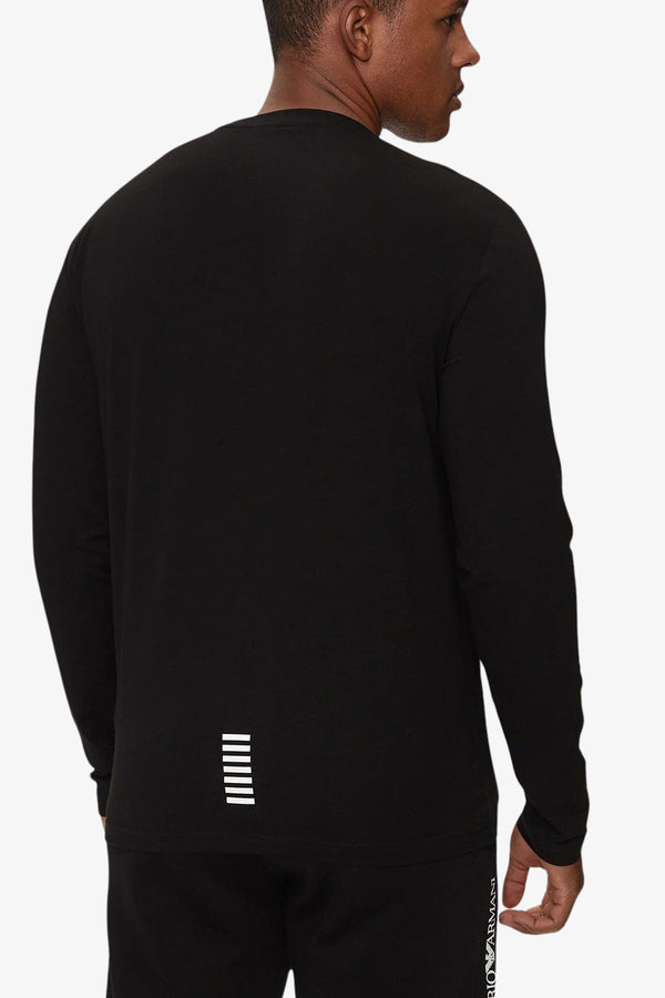 emporio armani ea7 T-Shirt Maniche Lunghe Core Identity Nero Uomo, foto 4