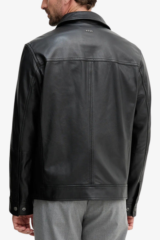  Giacca Full Zip In Pelle Nappa-boss-Nero-Uomo-50547511 001-4  