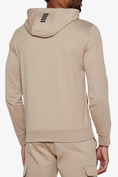 emporio armani ea7 Felpa Con Cappuccio Core Identity Beige Uomo, foto 4