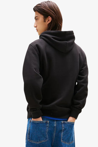 tommy jeans Felpa Con Cappuccio Logo Lineare Ricamato Nero Uomo, foto 4