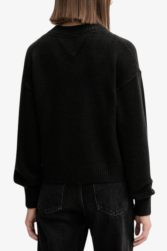  Maglione Varsity Con Scollo A V-tommy jeans-Nero-Donna-Dw0dw21711 bds-4  