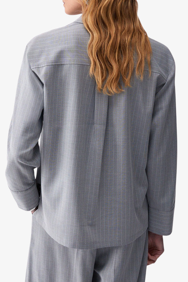 liu jo Camicia Maniche Lunghe Gessata Con Borchie Grigio Donna, foto 4