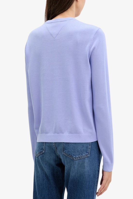  Maglione Girocollo Essential Logo Bandierina Ricamato-tommy jeans-Viola-Donna-Dw0dw20159 c5z-4  