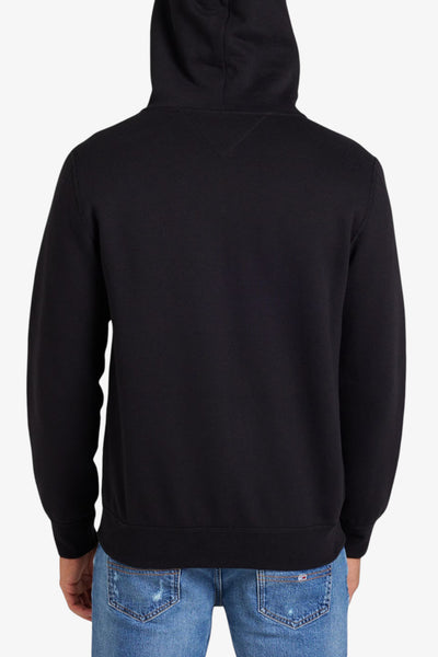tommy hilfiger Felpa Full Zip Con Cappuccio Logo Bandierina Ricamata Nero Uomo, foto 4