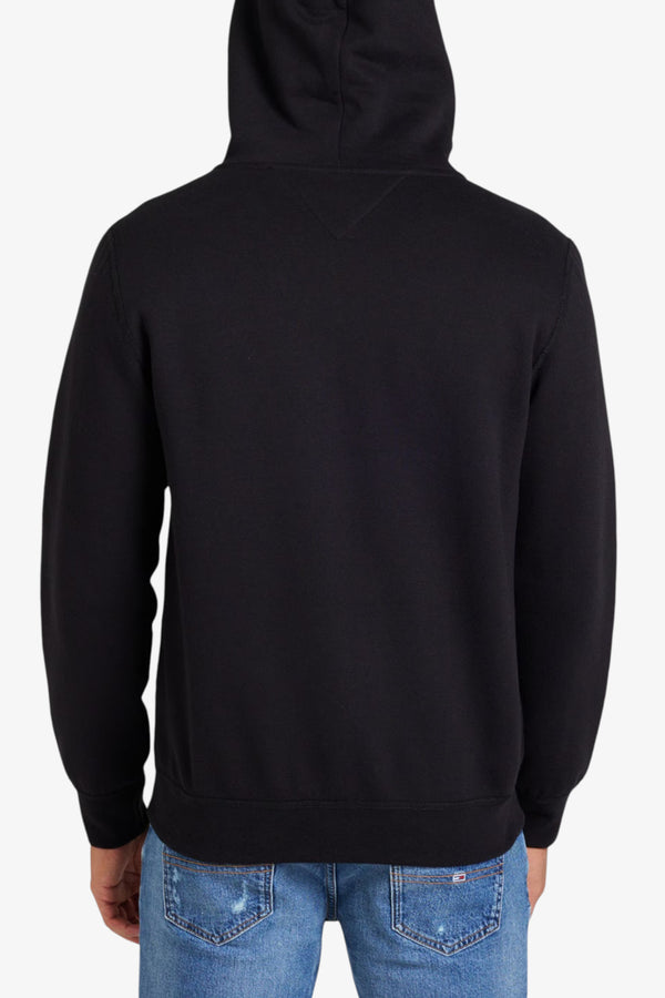 tommy hilfiger Felpa Full Zip Con Cappuccio Logo Bandierina Ricamata Nero Uomo, foto 4