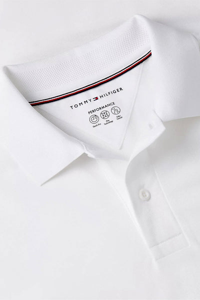 tommy hilfiger Polo Maniche Corte Performance In Piqué Bianco Uomo, foto 4