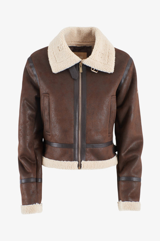  Giacca Montone In Ecopelle Full Zip-yes zee-Marrone-Donna-J023/kj00 0232-4  