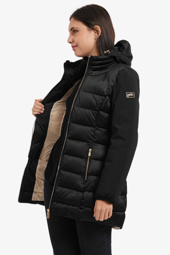  Piumino Full Zip Con Cappuccio Removibile E Maniche In Soft Shell-yes zee-Nero-Special_-O045/m500 0801-4  