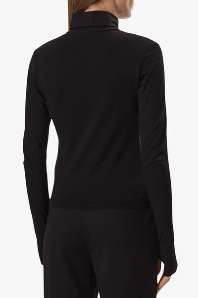 guess T-Shirt Maniche Lunghe Con Collo Alto Greta Nero Donna, foto 4