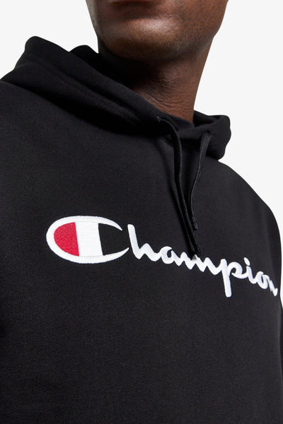 champion Felpa Con Cappuccio Big Logo Ricamato Nero Uomo, foto 4