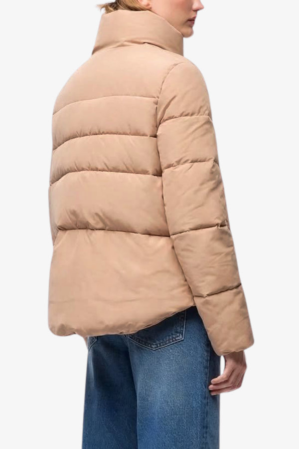 pinko Piumino Full Zip In Tela Tecnica Idrorepellente Mirco Beige Donna, foto 4