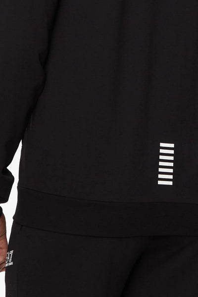 emporio armani ea7 Felpa Full Zip Con Cappuccio Core Identity Nero Uomo, foto 4