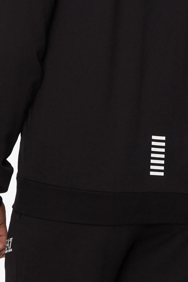 emporio armani ea7 Felpa Full Zip Con Cappuccio Core Identity Nero Uomo, foto 4