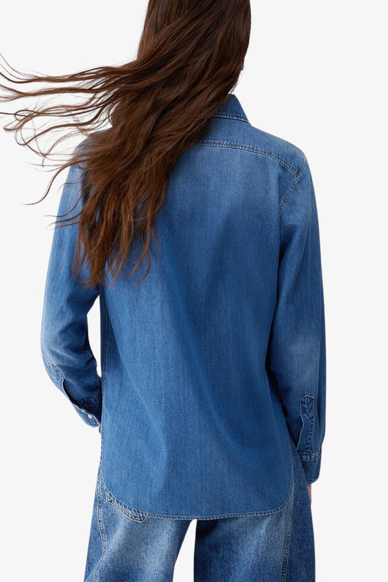  Camicia Maniche Lunghe In Denim-liu jo-Blu-Special_-Ua6339 d4851 79053-4  